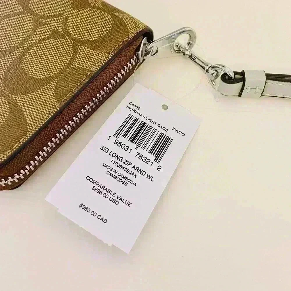 Coach Long Zip Around Wallet In Signature Canvas New